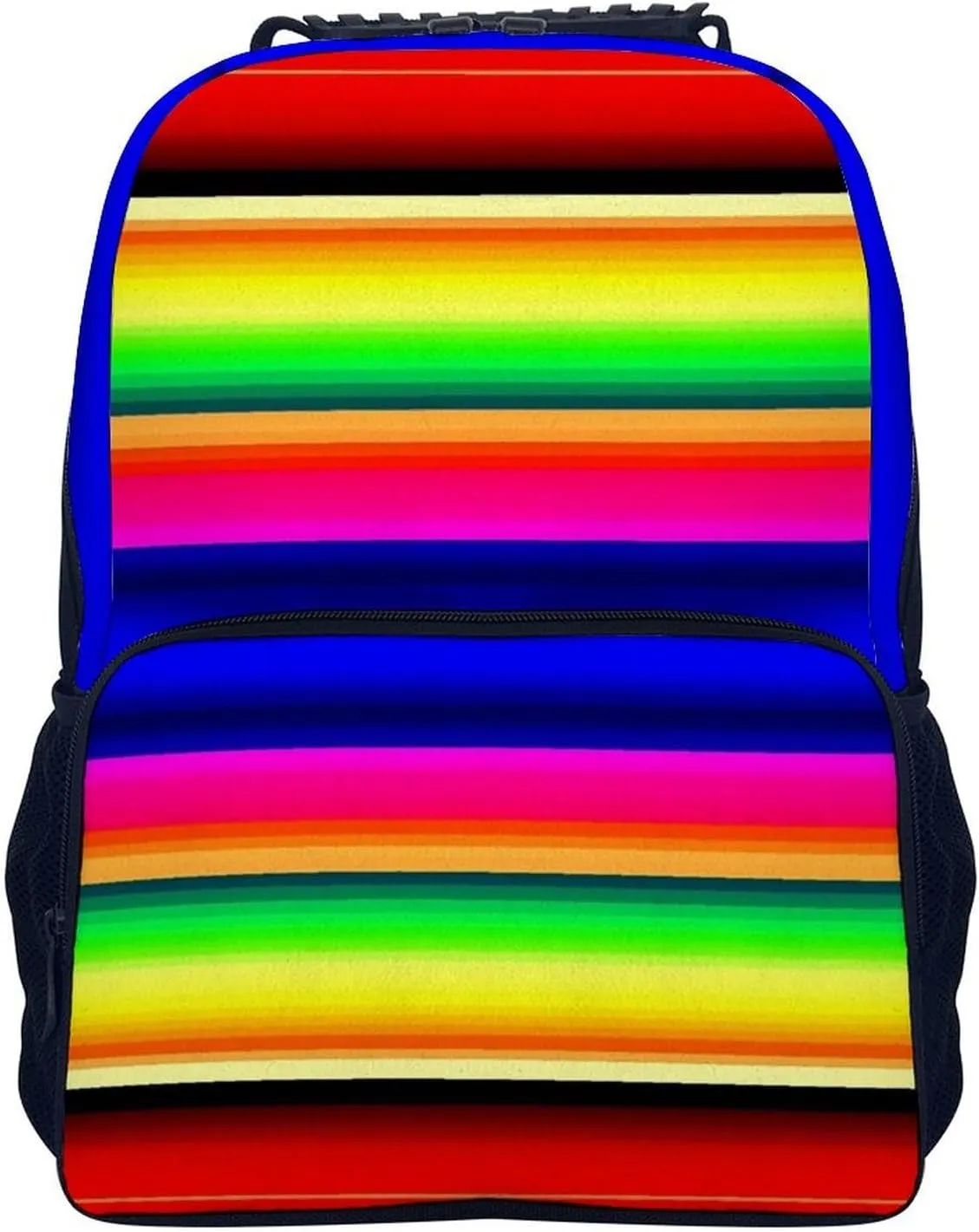 Supdreamc Lightweight Daypack Bookbag for Trekking Business Walking Cycling - Big Capacity Anti-Theft Multipurpose Carry On Bag, Colorful Mexican Blanket Stripes Business Computer Bag
