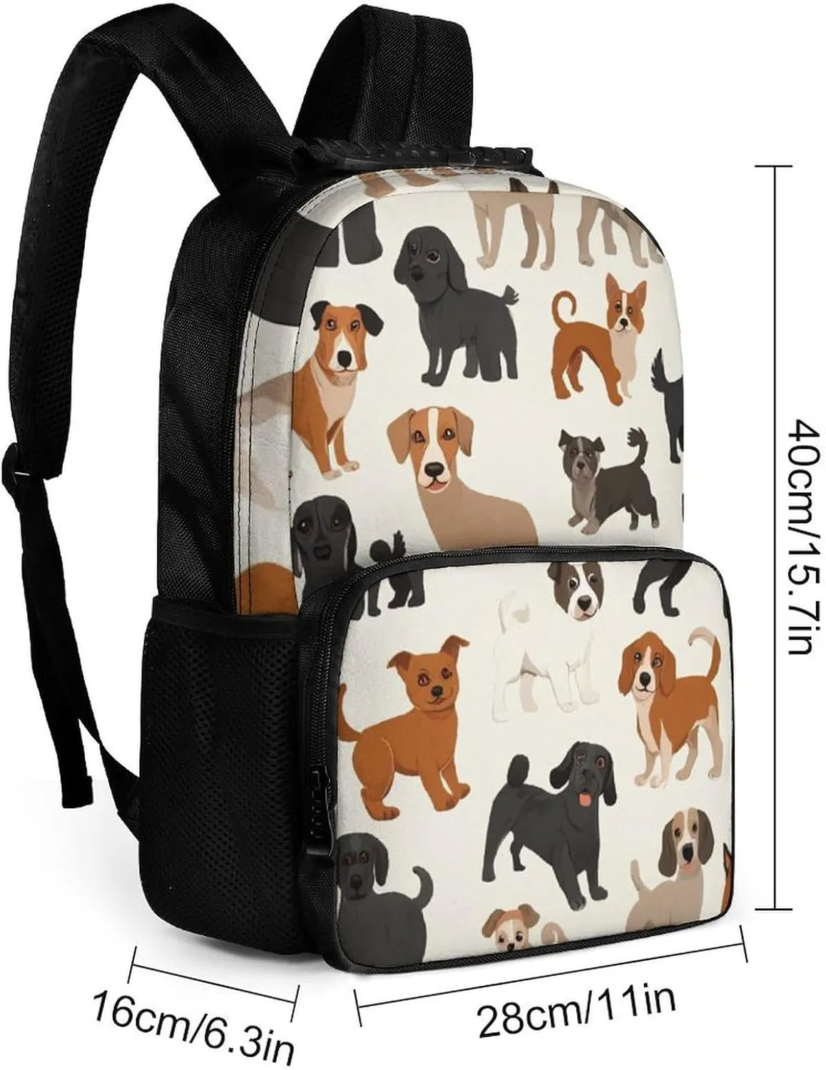 Supdreamc Lightweight Daypack for Camping Business Walking Cycling - Large Capacity Anti-Theft Multipurpose Bookbag, Affenpinscher Airedale Terrier Australian Cattle Dog Gym Outdoor Hiking Backpack