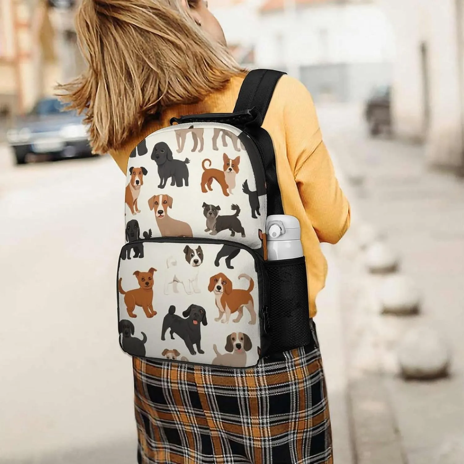 Supdreamc Lightweight Daypack for Camping Business Walking Cycling - Large Capacity Anti-Theft Multipurpose Bookbag, Affenpinscher Airedale Terrier Australian Cattle Dog Gym Outdoor Hiking Backpack
