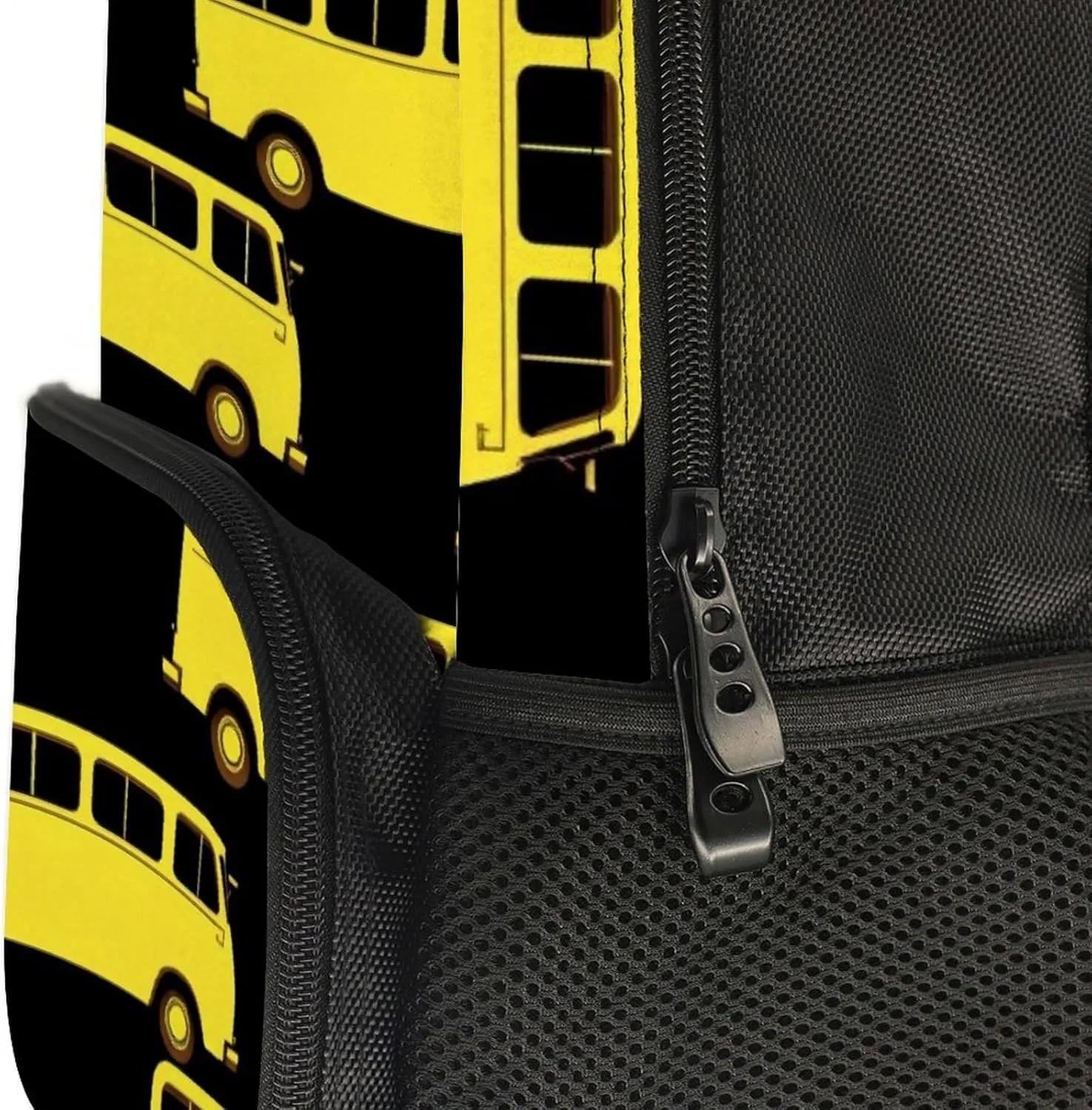 Supdreamc Lightweight Rucksacks for Climbing Outdoors Walking Cycling - Large Capacity Anti-Theft Multipurpose Carry On Bag, Black Yellow Bus Camping Outdoor Backpack