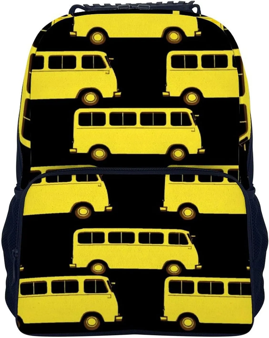 Supdreamc Lightweight Rucksacks for Climbing Outdoors Walking Cycling - Large Capacity Anti-Theft Multipurpose Carry On Bag, Black Yellow Bus Camping Outdoor Backpack