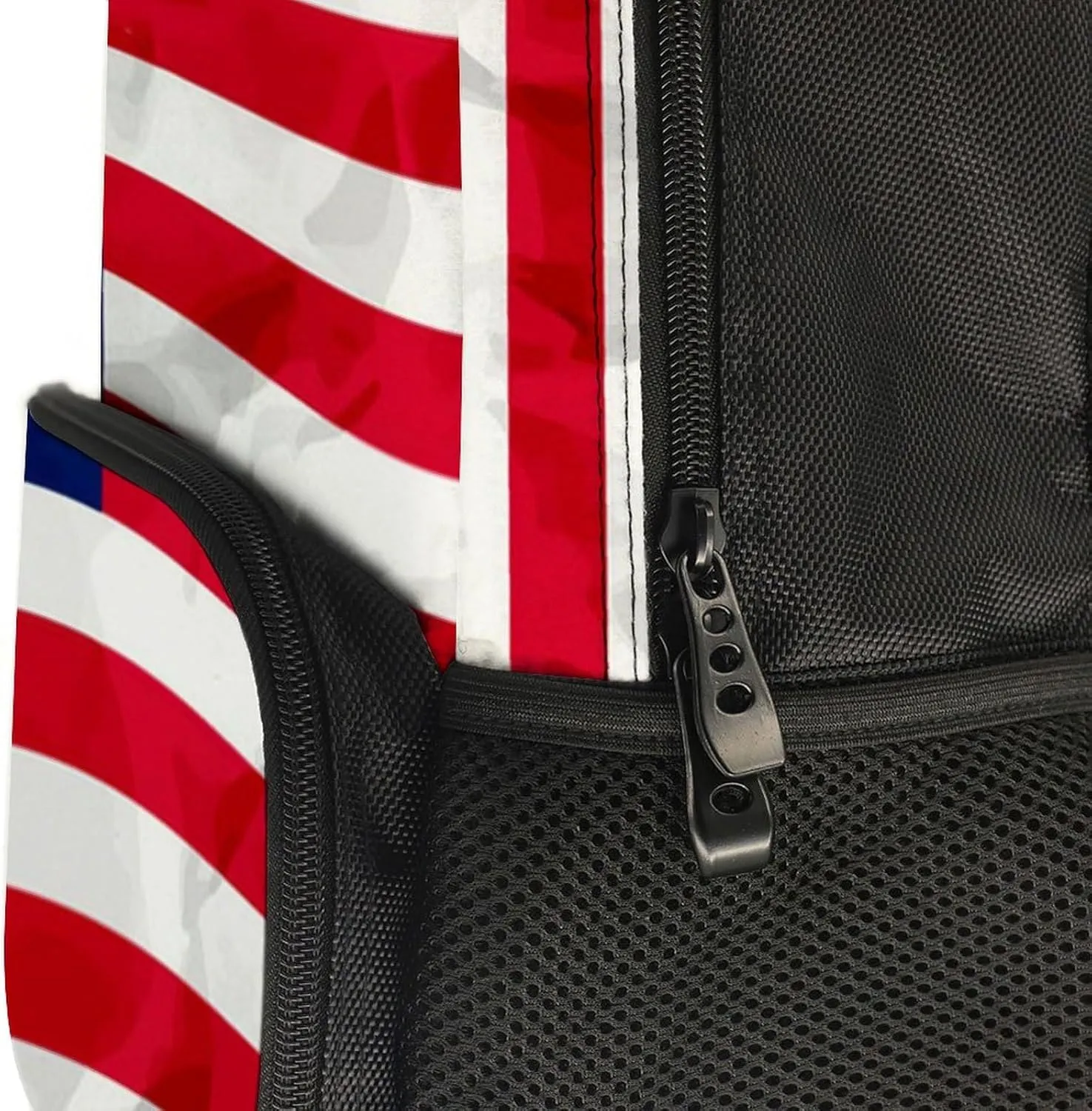 Supdreamc Men & Women Lightweight Red Blue White American Flag Casual Daypack Large Capacity Bookbag With Adjustable Shoulder Straps for Gym Business Bicycle