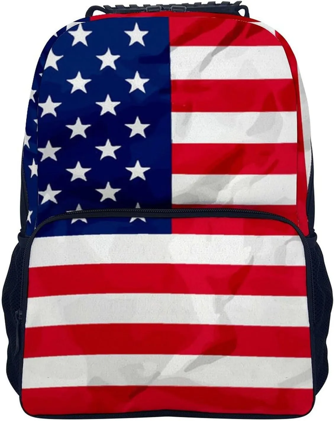 Supdreamc Men & Women Lightweight Red Blue White American Flag Casual Daypack Large Capacity Bookbag With Adjustable Shoulder Straps for Gym Business Bicycle