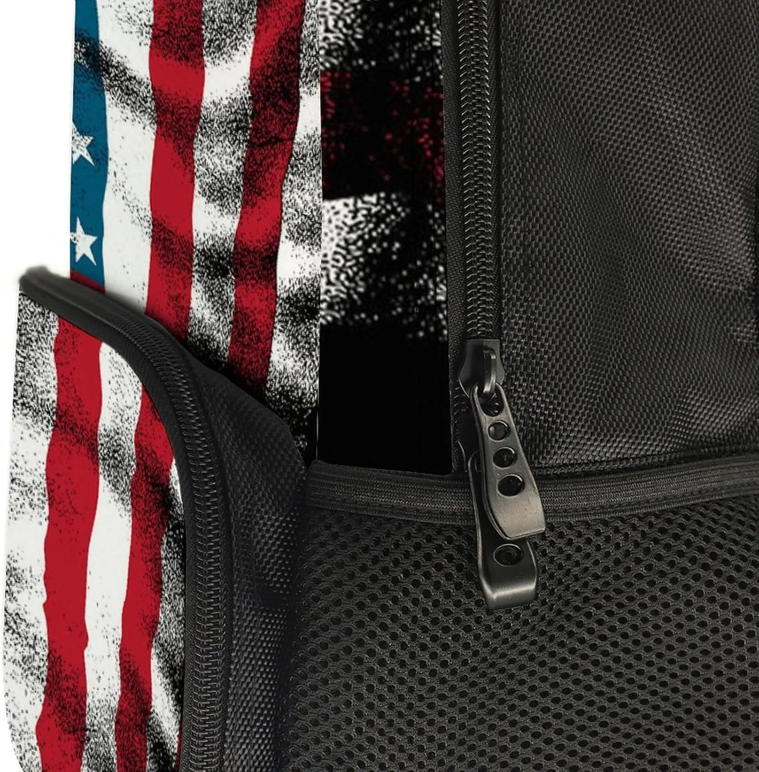 Supdreamc Men Women Lightweight Cool American Flag Casual Daypack Big Capacity Bookbag With Padded Straps for Gym Travel Walking Cycling
