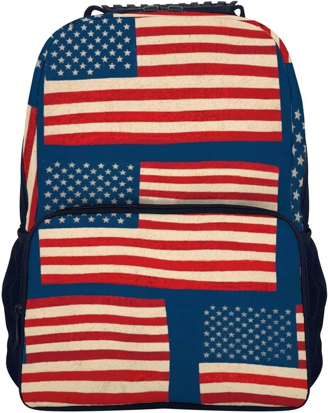 Supdreamc Men Women Lightweight Usa Flag Grunge Old American Flag Art Backpack Large Capacity Carry On Bag With Padded Straps for Sports Work Walking Cycling