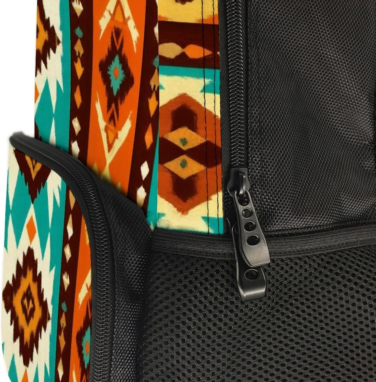 Supdreamc Men Women Polyester Indiana Western Southwest Ethnic Tribal Navajo Daypack Big Capacity Shoulder Bag With Smooth Zippers for Hiking Work Walking Cycling