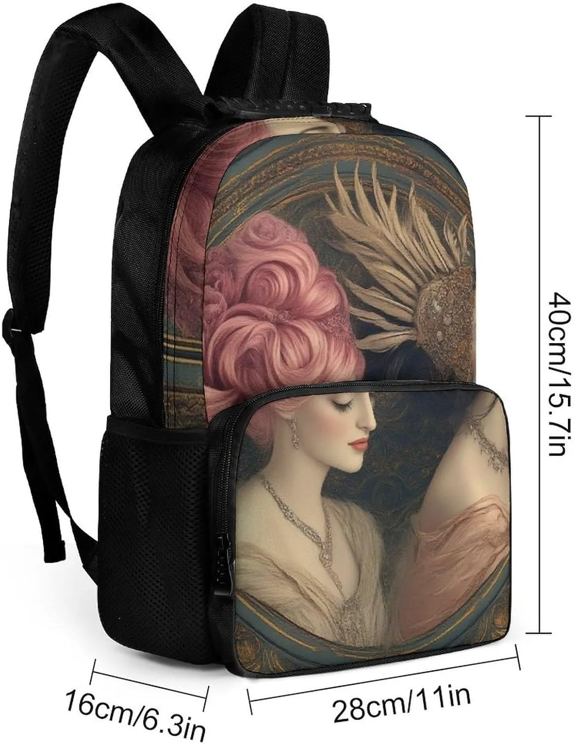 Supdreamc Men Women Polyester Lesbian WomenPride Art Casual Daypack Large Capacity Carry On Bag With Adjustable Shoulder Straps for Camping Work Running
