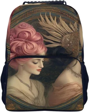 Supdreamc Men Women Polyester Lesbian WomenPride Art Casual Daypack Large Capacity Carry On Bag With Adjustable Shoulder Straps for Camping Work Running