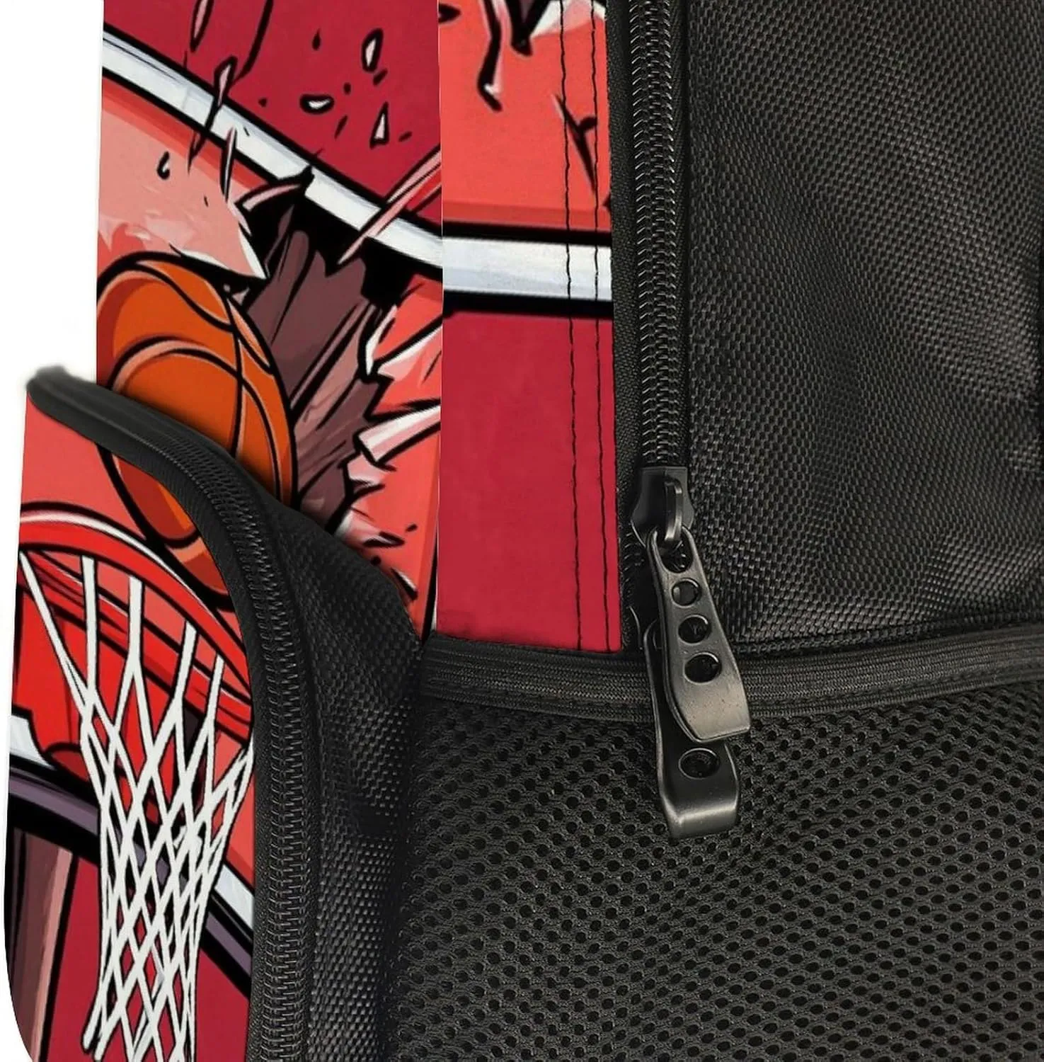 Supdreamc Polyester Daypack Backpack for Sports Travel Running - Big Capacity Anti-Theft Multipurpose Carry On Bag, Basketball Rack Red Laptop Book Bag Rucksack