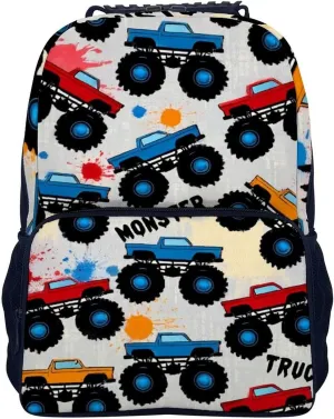 Supdreamc Polyester Daypack Backpack for Trekking Picnic Walking Cycling - Large Capacity Anti-Theft Multipurpose Shoulder Bag, Grunge Monster Truck Car Art Casual Daypack