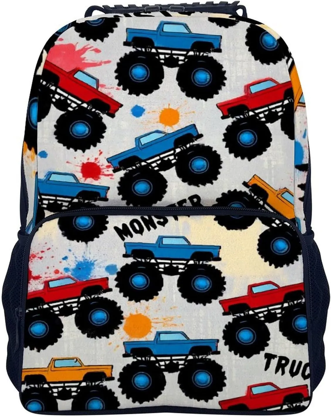 Supdreamc Polyester Daypack Backpack for Trekking Picnic Walking Cycling - Large Capacity Anti-Theft Multipurpose Shoulder Bag, Grunge Monster Truck Car Art Casual Daypack
