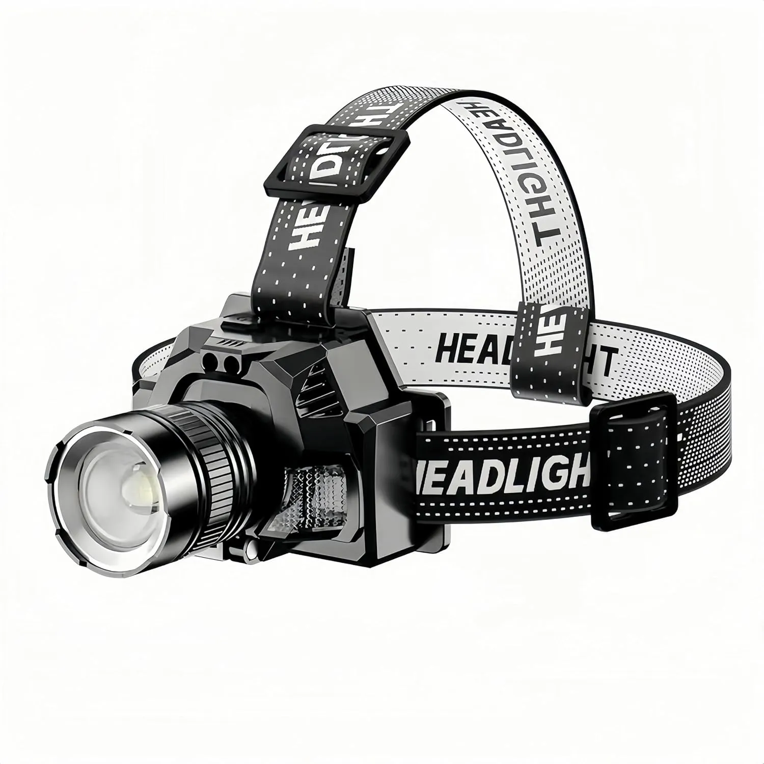 Super Bright Rechargeable Headlamp - 990000 Lumen LED Head Lamp with 5 Modes, IPX7 Waterproof, Zoomable & Long Battery Life - Perfect Hardhat Light for Adults, Outdoor