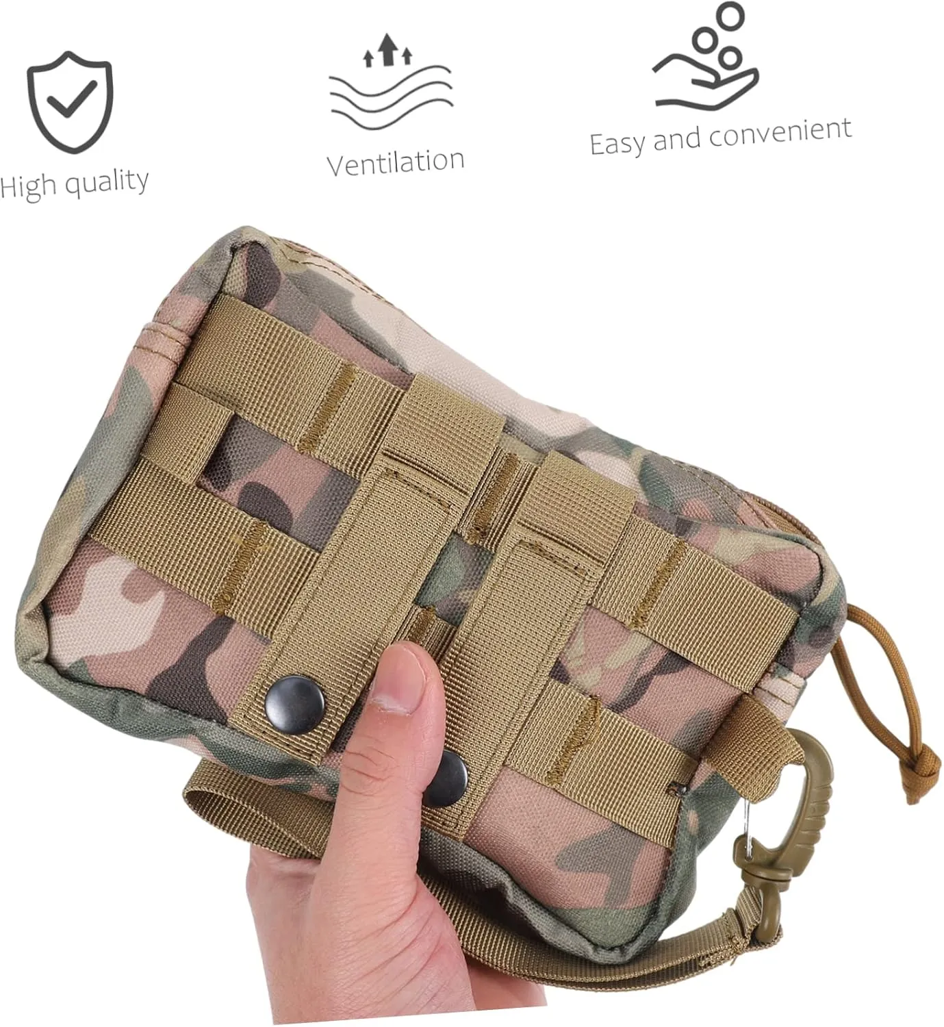 SUPVOX 3pcs Headphone Waist Pouch for Outdoor Activities Utility Pouch Zipper Design Easy to Carry Hook for Camping Hiking Fishing Climbing Multi-purpose Fanny Pack Camouflage Color