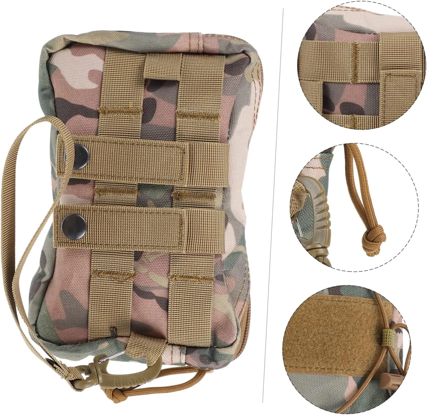 SUPVOX 3pcs Headphone Waist Pouch for Outdoor Activities Utility Pouch Zipper Design Easy to Carry Hook for Camping Hiking Fishing Climbing Multi-purpose Fanny Pack Camouflage Color
