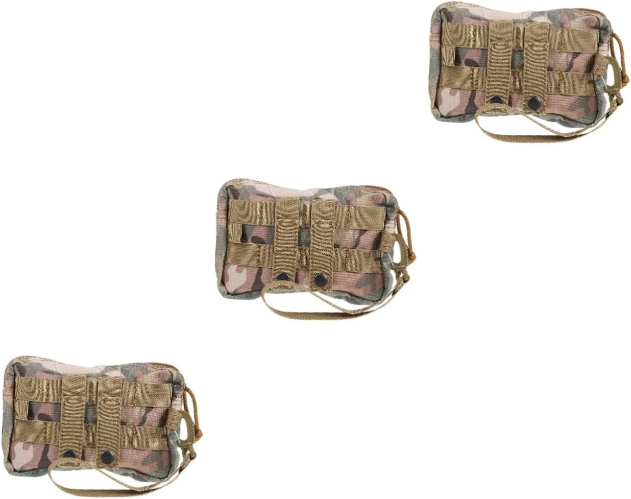 SUPVOX 3pcs Headphone Waist Pouch for Outdoor Activities Utility Pouch Zipper Design Easy to Carry Hook for Camping Hiking Fishing Climbing Multi-purpose Fanny Pack Camouflage Color