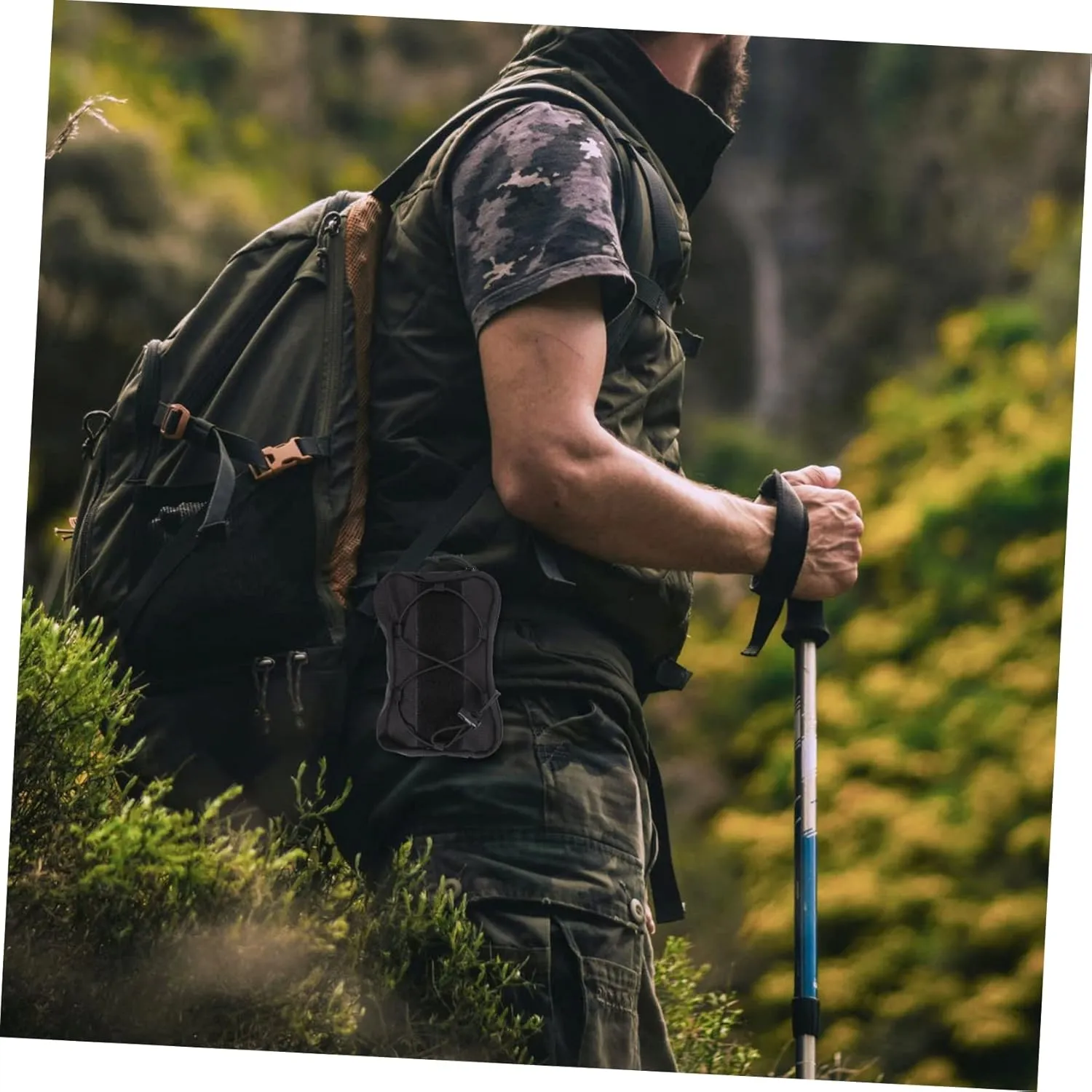 SUPVOX 3pcs Waist Pack Utility Pouch for Outdoor Storage Compact Nylon Earphone Holder Zipper Strap Buckle for Travel Hiking Running Everyday Use