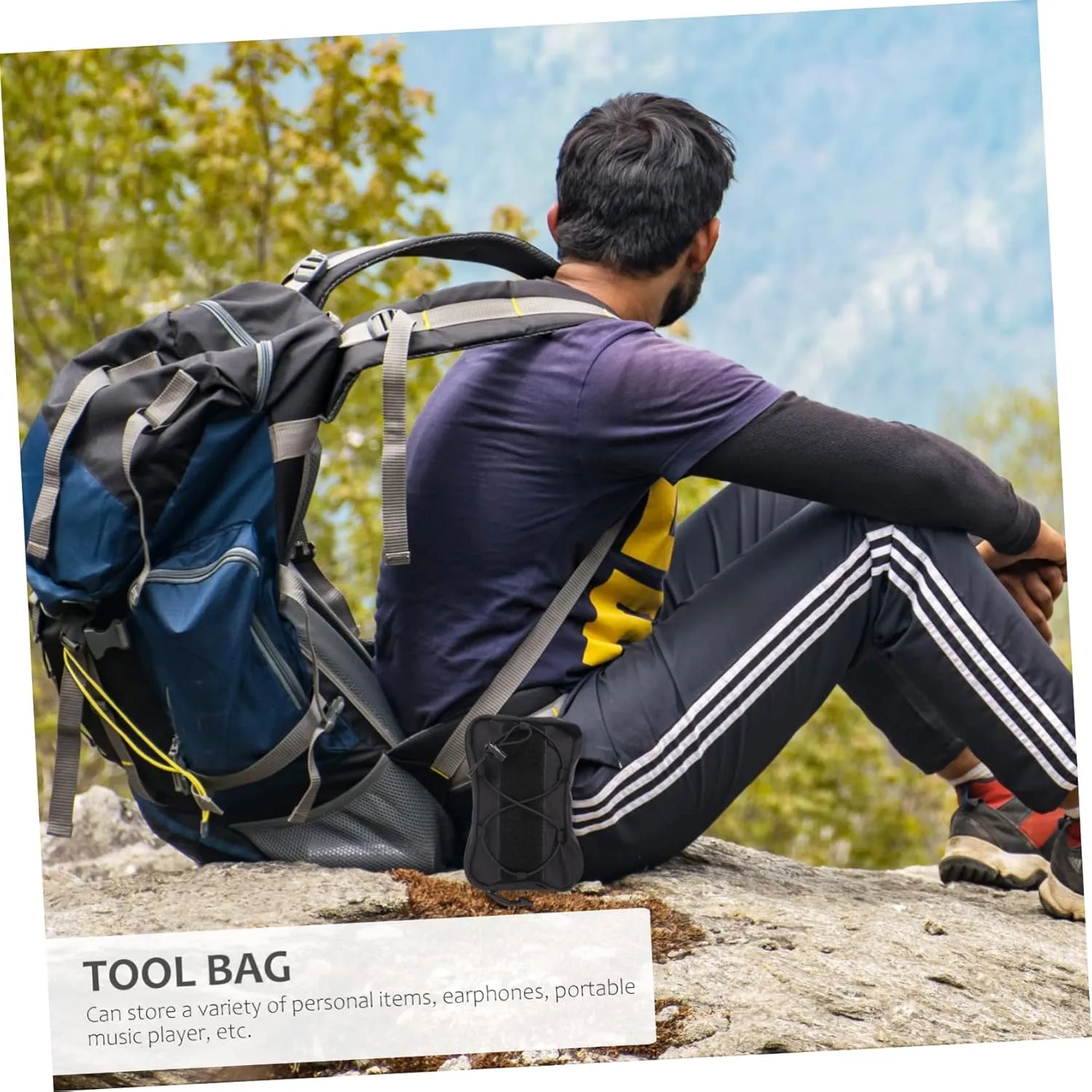SUPVOX 3pcs Waist Pack Utility Pouch for Outdoor Storage Compact Nylon Earphone Holder Zipper Strap Buckle for Travel Hiking Running Everyday Use