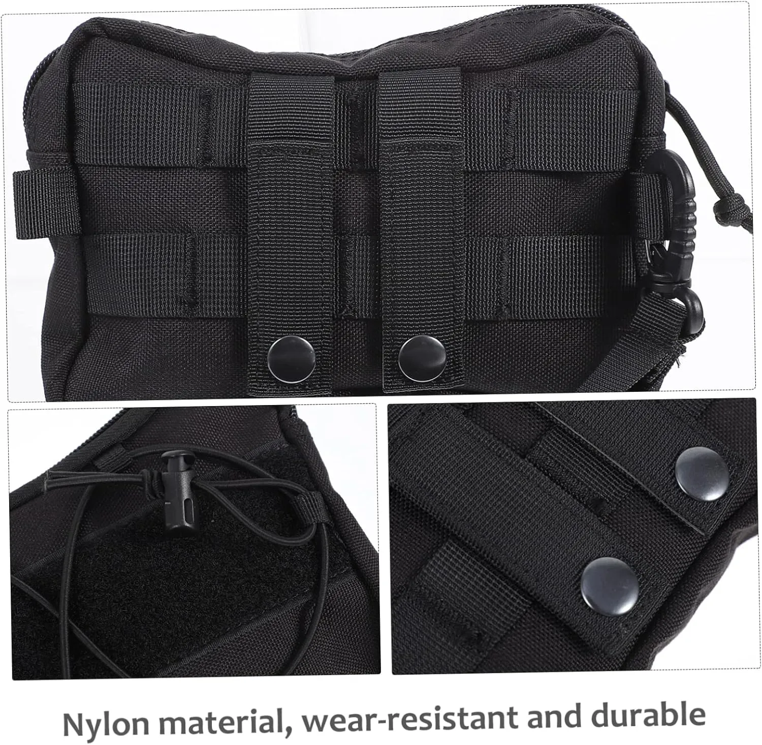 SUPVOX 3pcs Waist Pack Utility Pouch for Outdoor Storage Compact Nylon Earphone Holder Zipper Strap Buckle for Travel Hiking Running Everyday Use