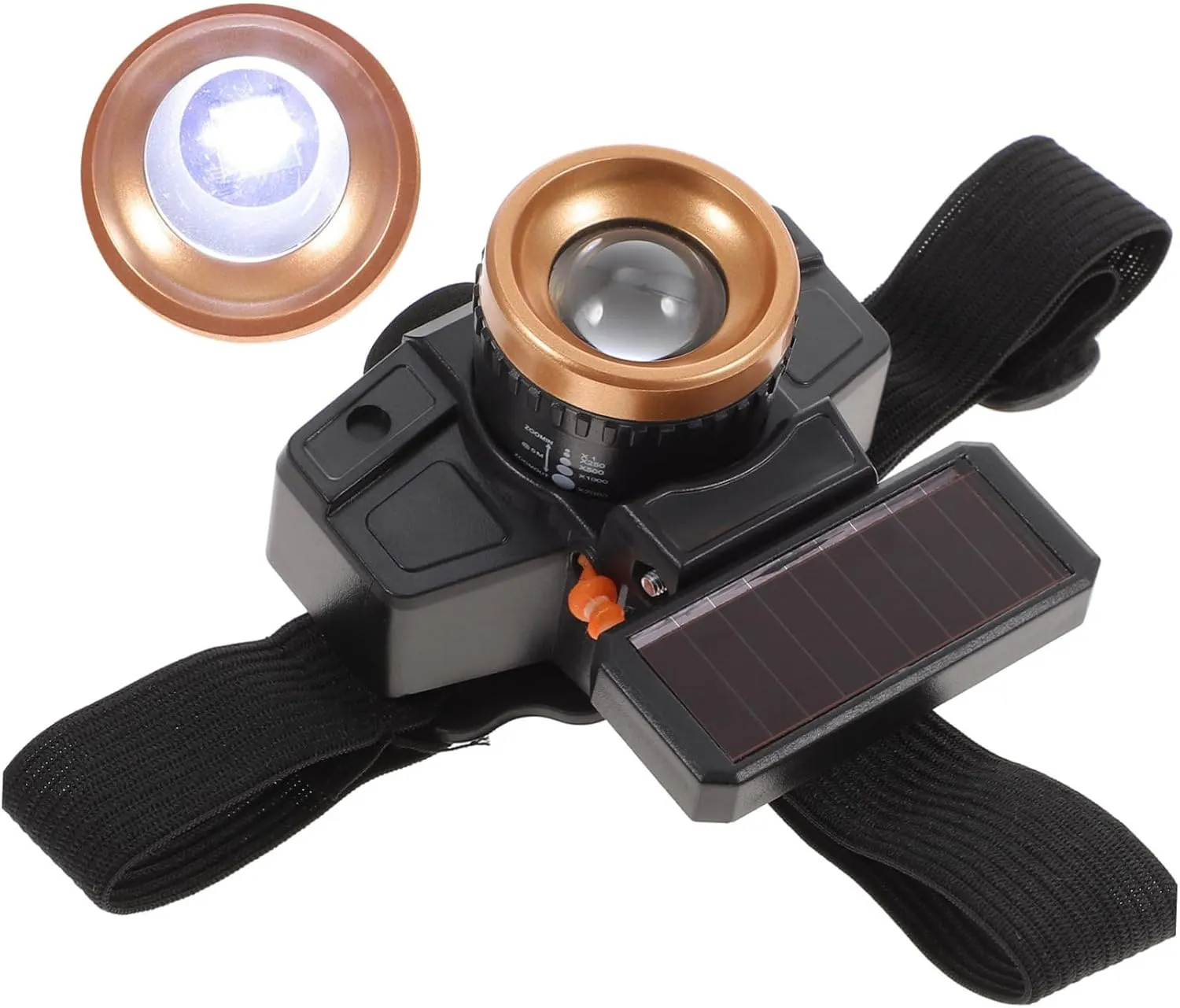 SUPVOX Riding Light Motion Sensor Waterproof Headlamp Dual Charging (Solar) for Fishing Camping Random