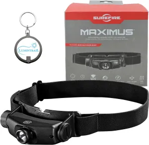 SureFire Maximus Rechargeable Variable-Output LED Headlamp 1000 Lumen HS3-A-BK Bundle with a Lumintrail Keychain Light