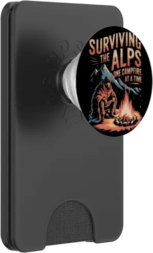 Surviving the Alps One Campfire at a Time Alpine Camping PopSockets PopWallet for MagSafe