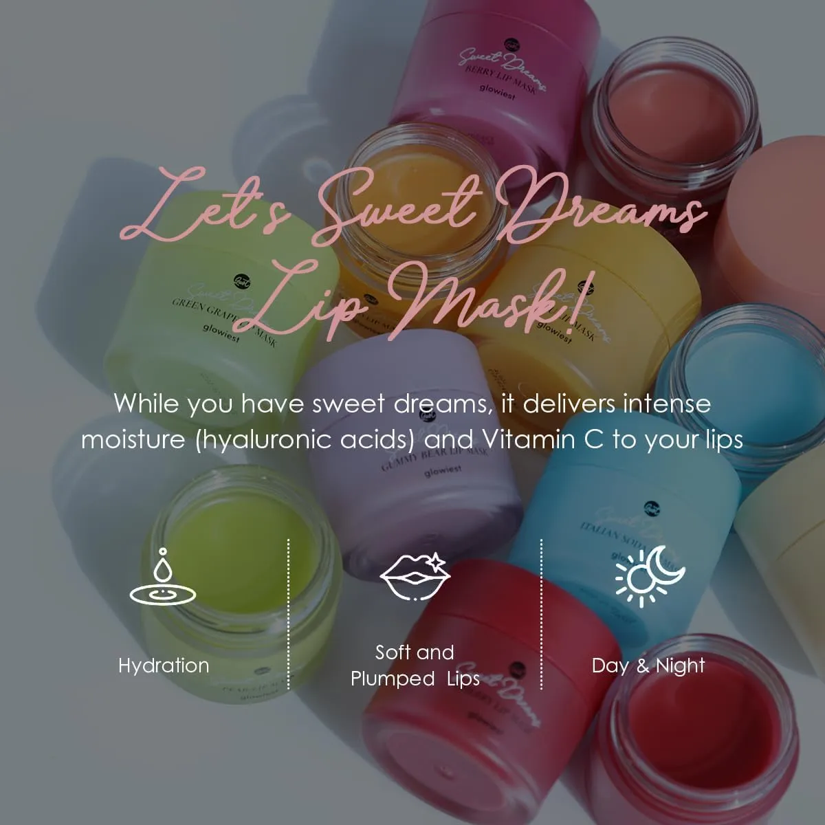 Sweet Dreams Overnight Lip Mask- Nourishing, Plumping and Hydrating Lip Balm | glowiest Sweet Dreams Lip Sleeping Mask | Hyaluronic Acids Vitamin C Shea Butter Antioxidants l Yuzu - 0.7 oz.