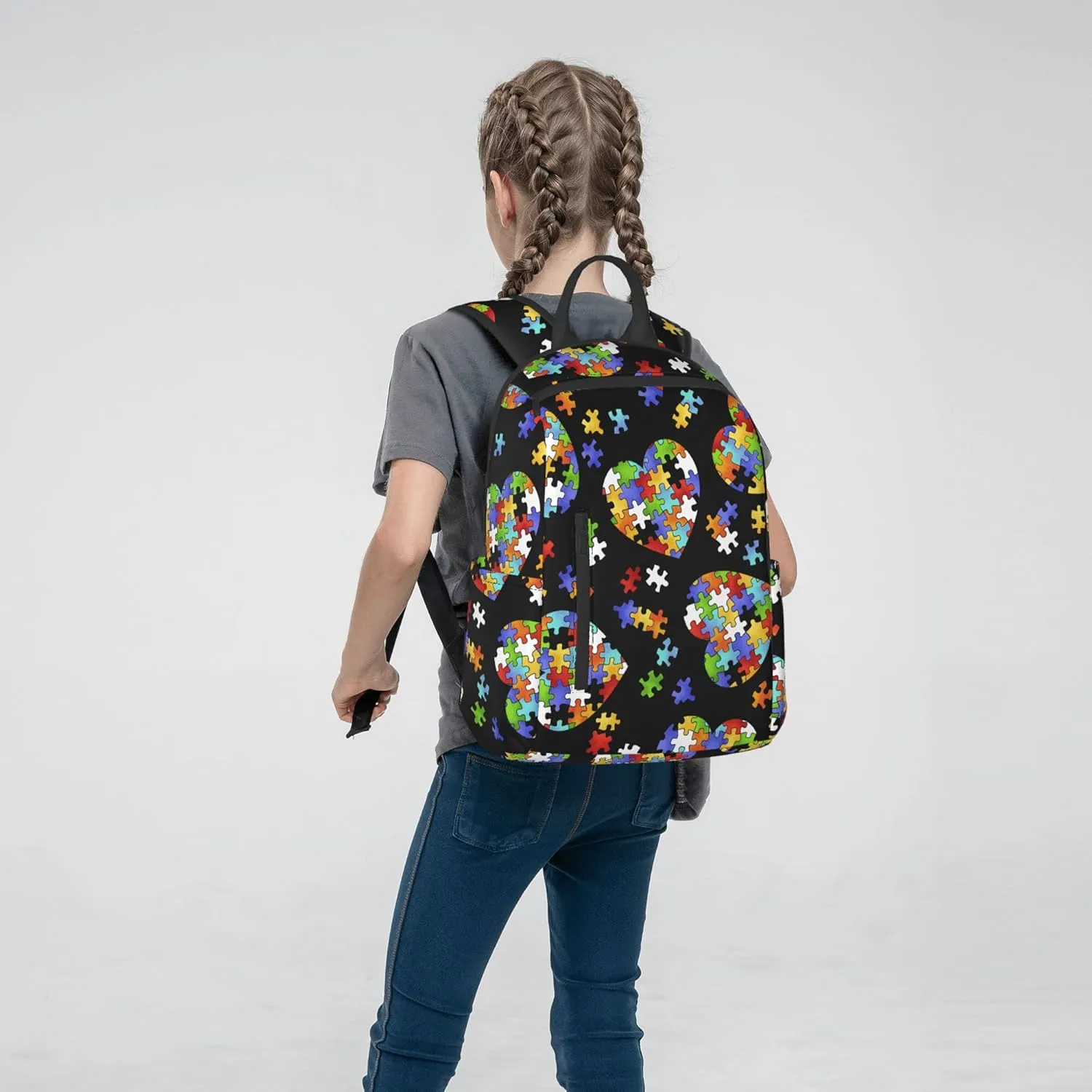 SWEET TANG Colorful Autism Awareness Backpack Lightweight Backpack for College Travel Work for Men and Women
