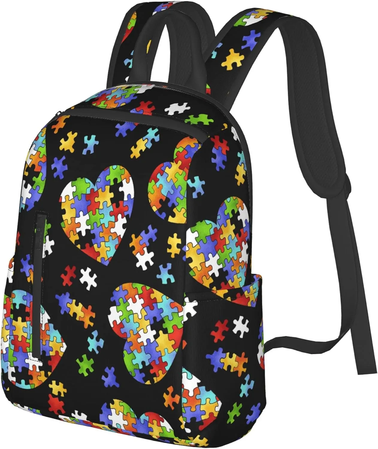 SWEET TANG Colorful Autism Awareness Backpack Lightweight Backpack for College Travel Work for Men and Women