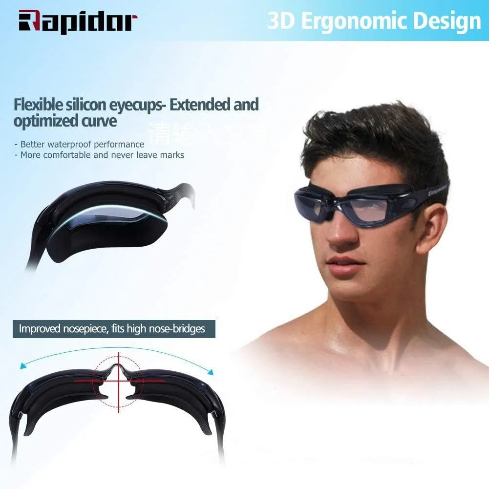 Swim Goggles for Men Women Teens, Anti-Fog UV-Protection Leak-Proof, RP905 Series
