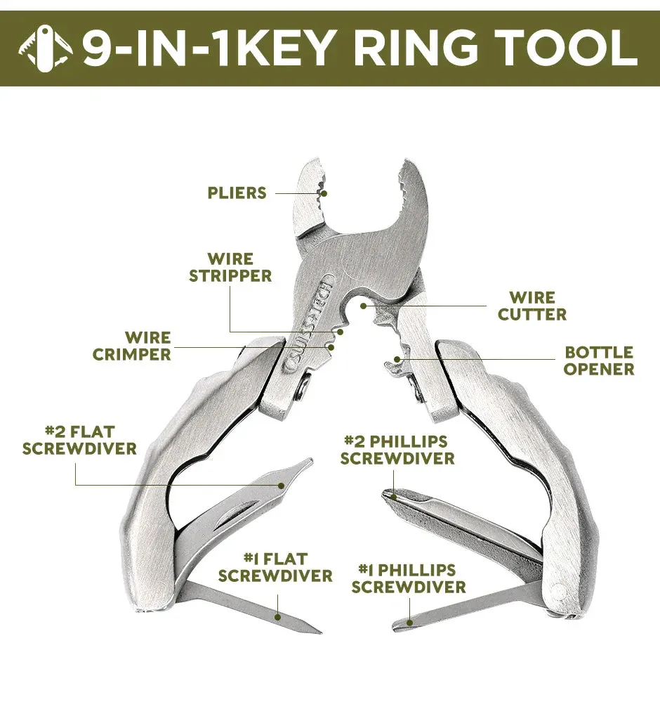 SWISS 9 IN 1 Mini Multifunctional Pliers Pocket EDC Multitool Keychain Screwdriver Outdoor Hiking Gear Small Bottle Opener