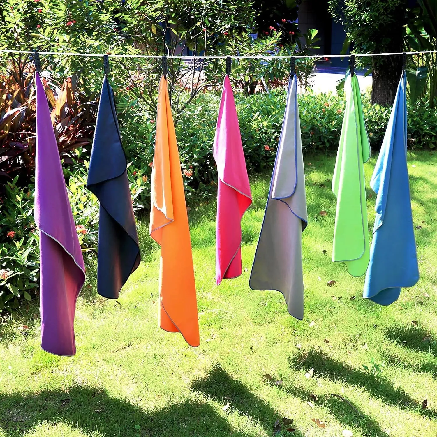 SYOURSELF 2 Pack Microfiber Camping Towel, Quick Dry Towel, Soft Absorbent Compact Travel Gym Workout Sweat Towel for Beach Yoga Swim Travel Camping Hiking Backpack Essentials (XL:72"x32" 12"x24")