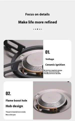 Table camping gas stove, foldable isobutane stove with portable bag, outdoor camping portable stove, outdoor car camping cooking (Black IGT furnace)