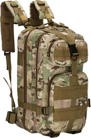 Tactical Backpack, 16.9x9.5x8.7'' Oxford Fabric Tactical Bag with Multi-Pockets, Waterproof Survival Backpack with Expandable Capacity for Outdoor, Hiking, Travel and Fitness Survival