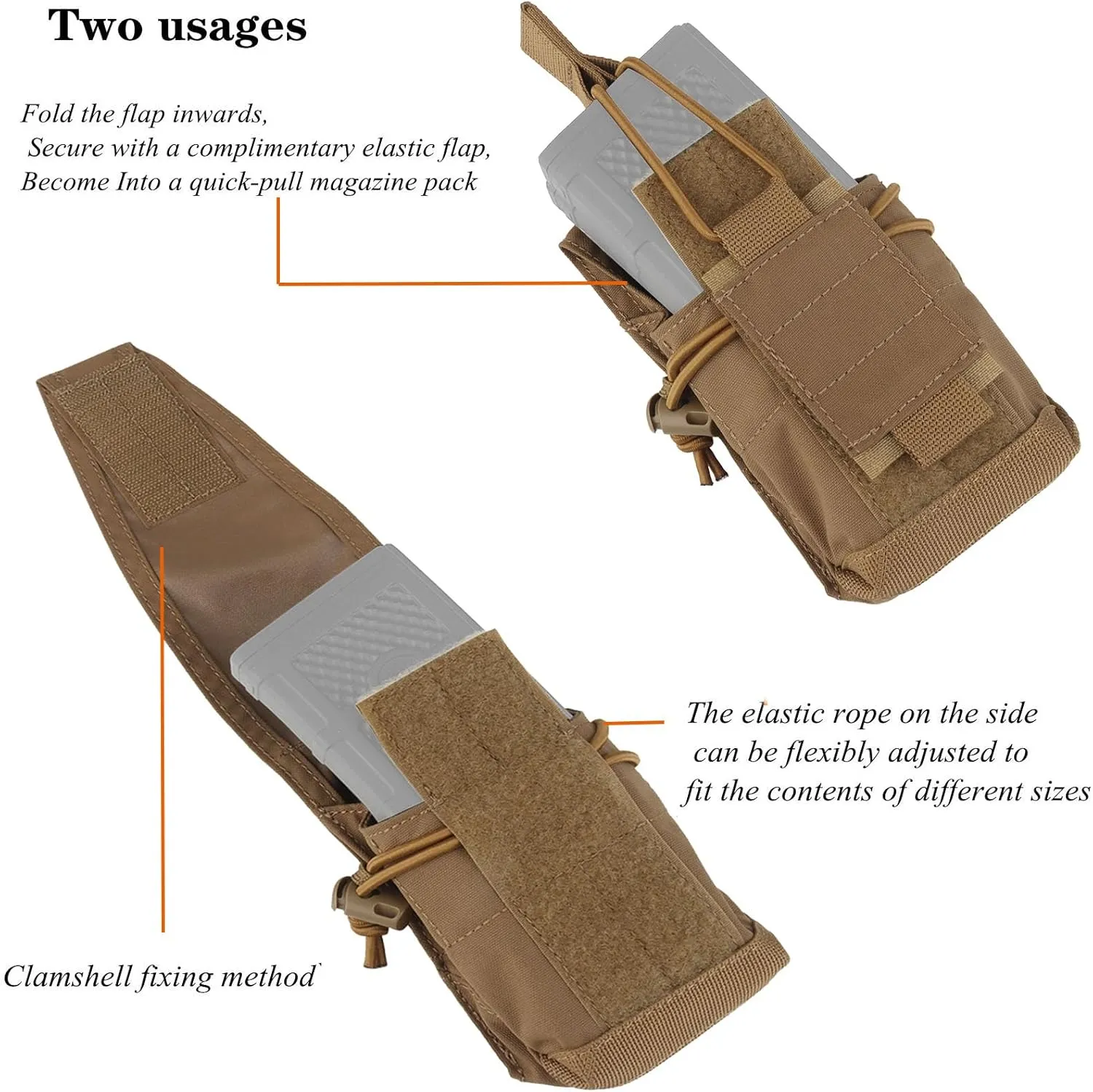 Tactical Belt Pouch EDC MOLLE Bag for Admin, Cell Phone, Utility, Mag - Small Belt/Vest Attachment Pouch
