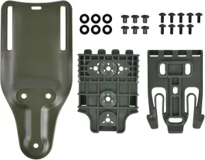 Tactical Quick Locking System Kit with Fork Duty Receiver Plate, Mid-Ride Universal Belt Loop Platform, Quick Draw Holsters