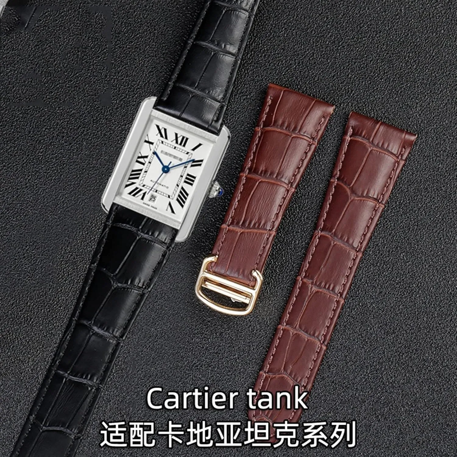 Tank Genuine Leather Watch Strap For Cartier Claire Watchband Men's Belt London Solo Mechanical Watch Accessories