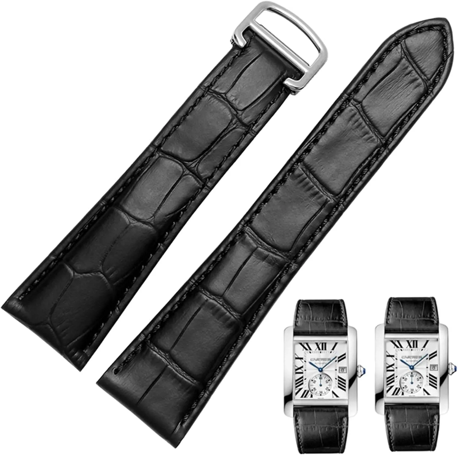 Tank Genuine Leather Watch Strap For Cartier Claire Watchband Men's Belt London Solo Mechanical Watch Accessories