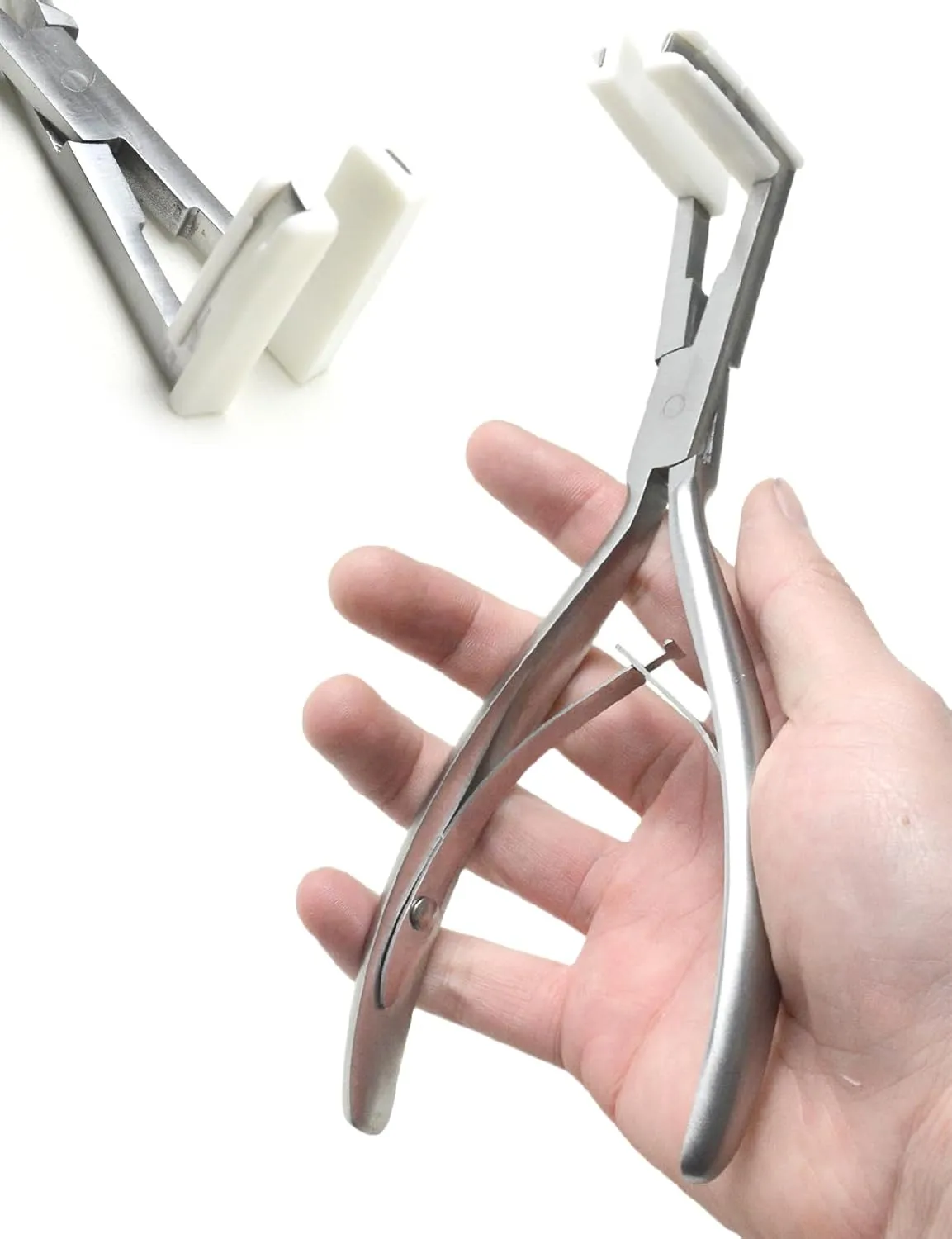 Tape In Hair Extensions Plier Silvery Stainless Steel Flat Surface Sealing Calmp Hair Extensions Tool for Women
