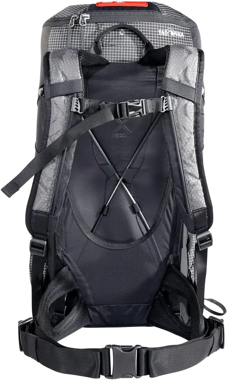 Tatonka Lightweight Hiking Backpack with Ventilated Carrying System and RECCO Emergency Reflector, Black, 30 liters