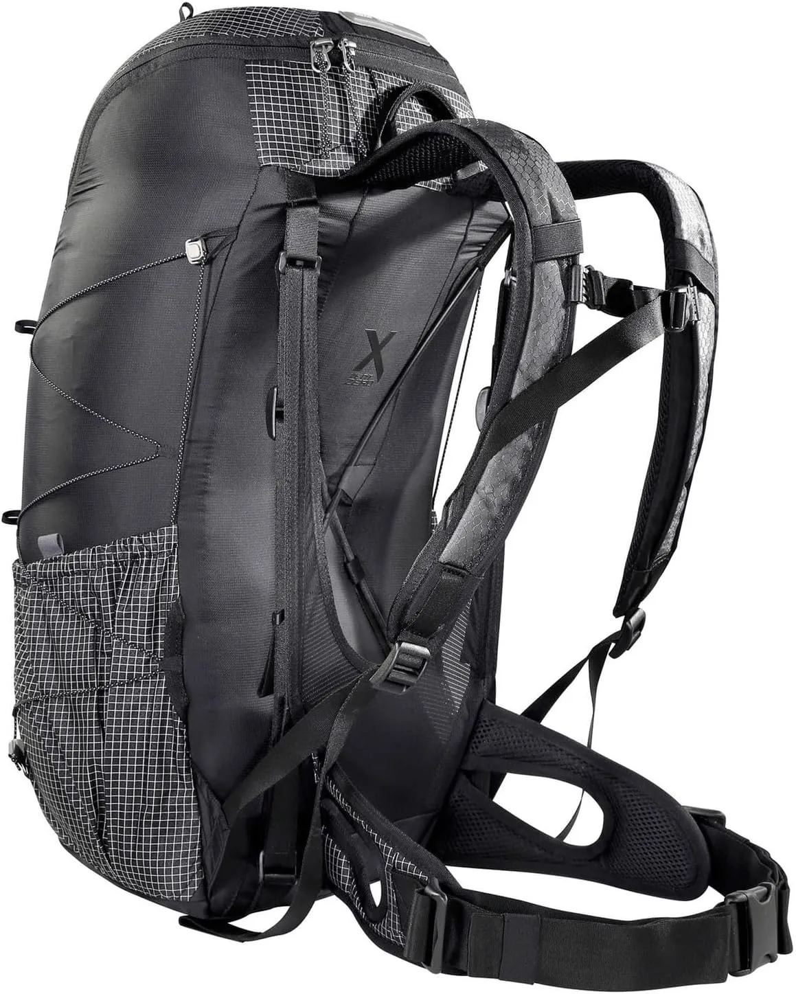 Tatonka Lightweight Hiking Backpack with Ventilated Carrying System and RECCO Emergency Reflector, Black, 30 liters