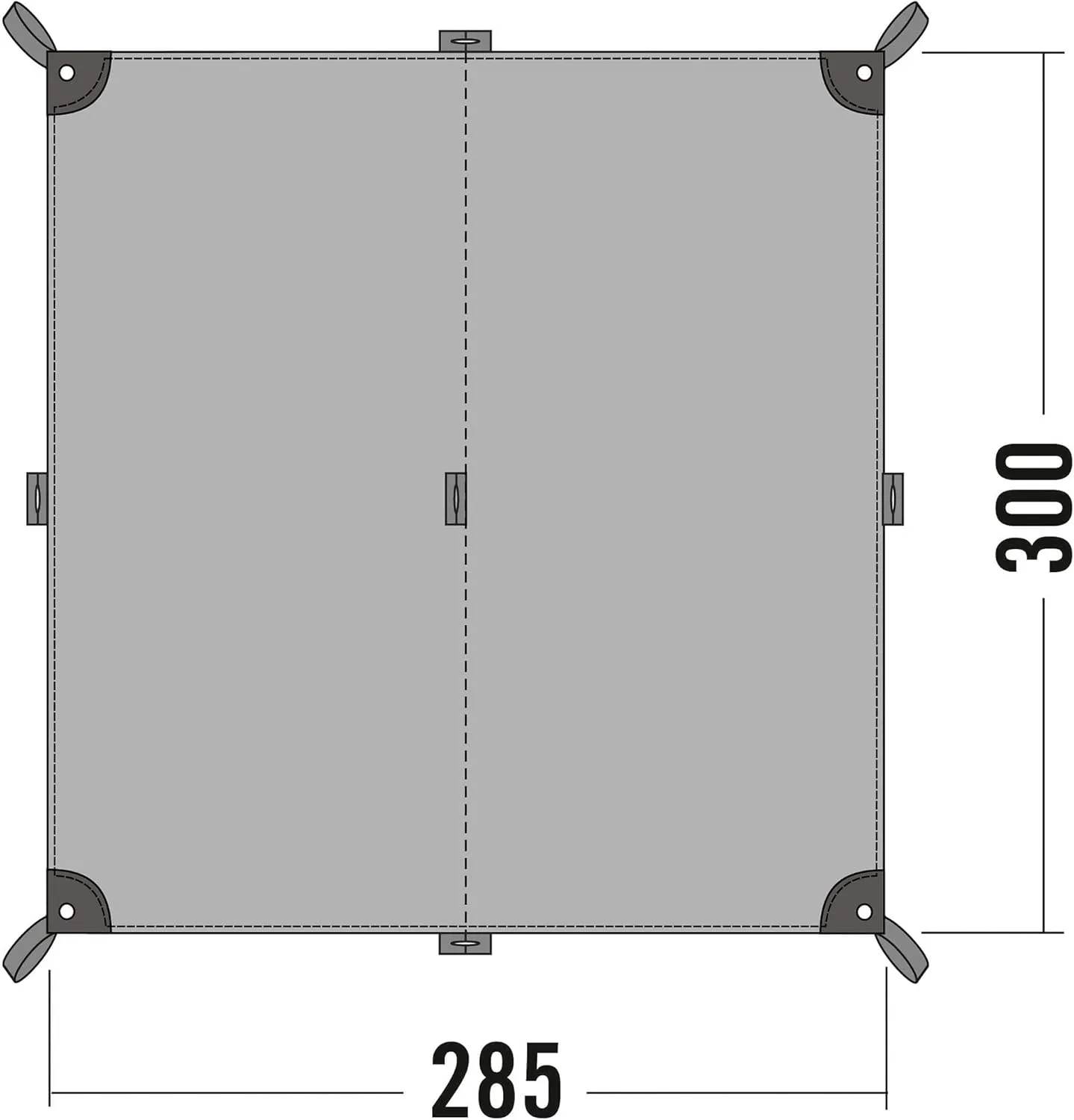 Tatonka Tarp 2 Simple (285 x 300 cm) - Lightweight, Tear-Resistant, Waterproof - with Reinforced Corner Points, Loops and Eyelets - Includes Guy Ropes and Packing Bag