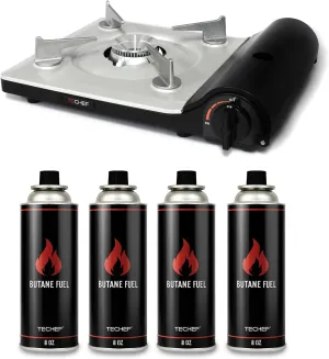 TECHEF - AGNI Portable Butane Gas Stove Burner, Made in Korea (Stove   4 Butane)