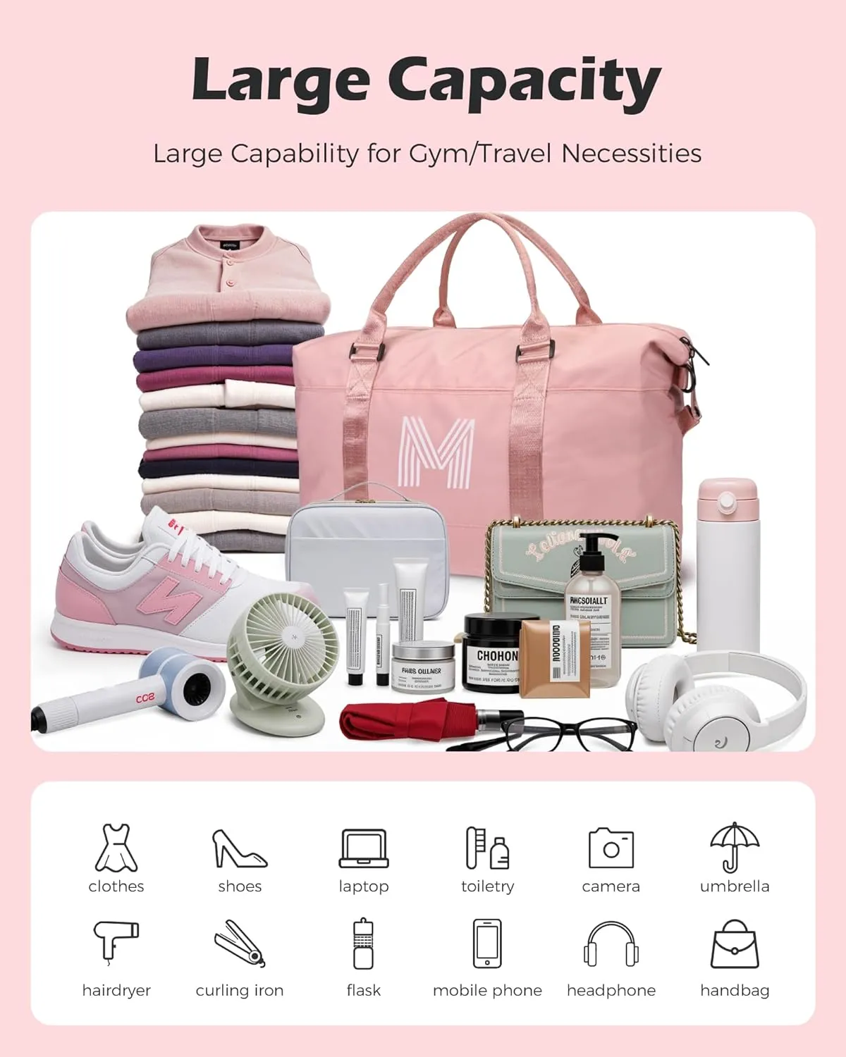 Teen Girl Basket, Initial Travel Duffel Bag, Gym Bag, Duffel Bag,Personalized Weekender Bag，Friend Wedding Girlfriend Birthday Gifts for Women Gifts for Teen Girls (Letter Y)