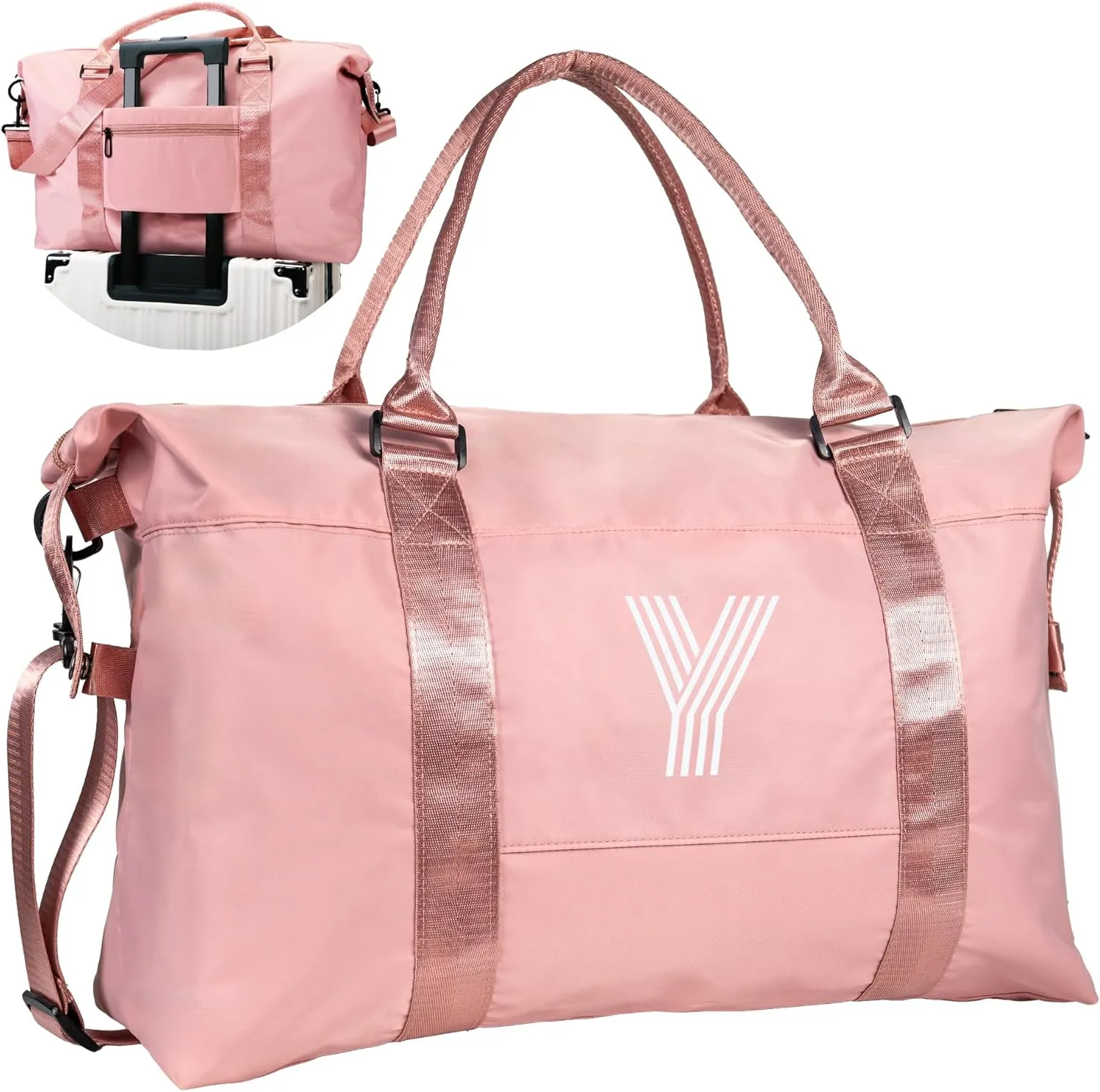 Teen Girl Basket, Initial Travel Duffel Bag, Gym Bag, Duffel Bag,Personalized Weekender Bag，Friend Wedding Girlfriend Birthday Gifts for Women Gifts for Teen Girls (Letter Y)