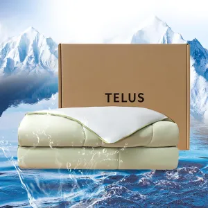TELUS Cooling Comforter King/Cali King, Double Side Arc-Chill Cooling Blanket, Lightweight Summer Quilt for Hot Sleeper Night Sweat, 90 x 106 Inches, Green