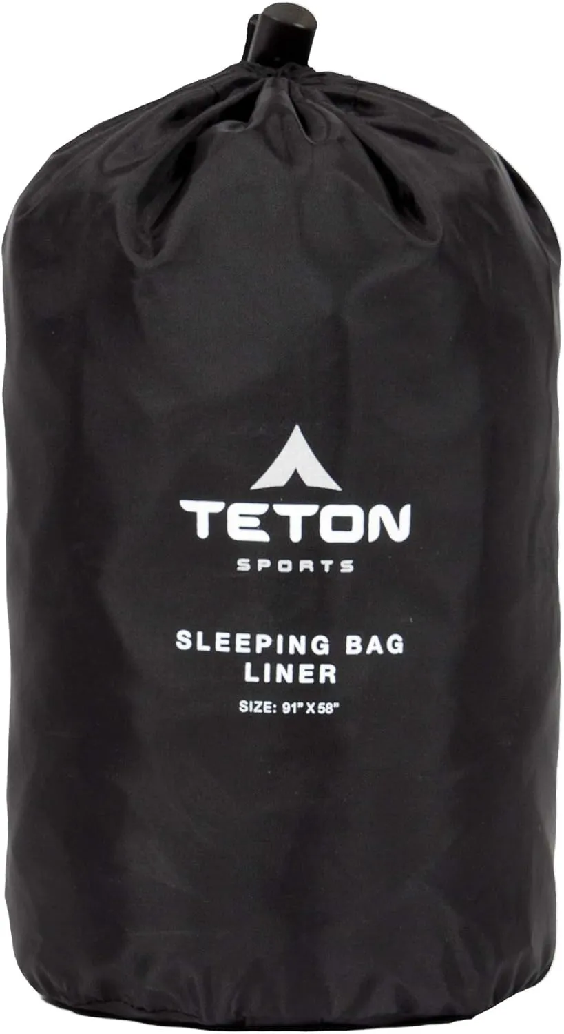 TETON Sports Sleeping Bag Liner; A Clean Sheet Set Anywhere You Go; Perfect for Travel, Camping, and Anytime You’re Away from Home Overnight; Machine Washable; Travel Sheet Set for Your Sleeping Bag