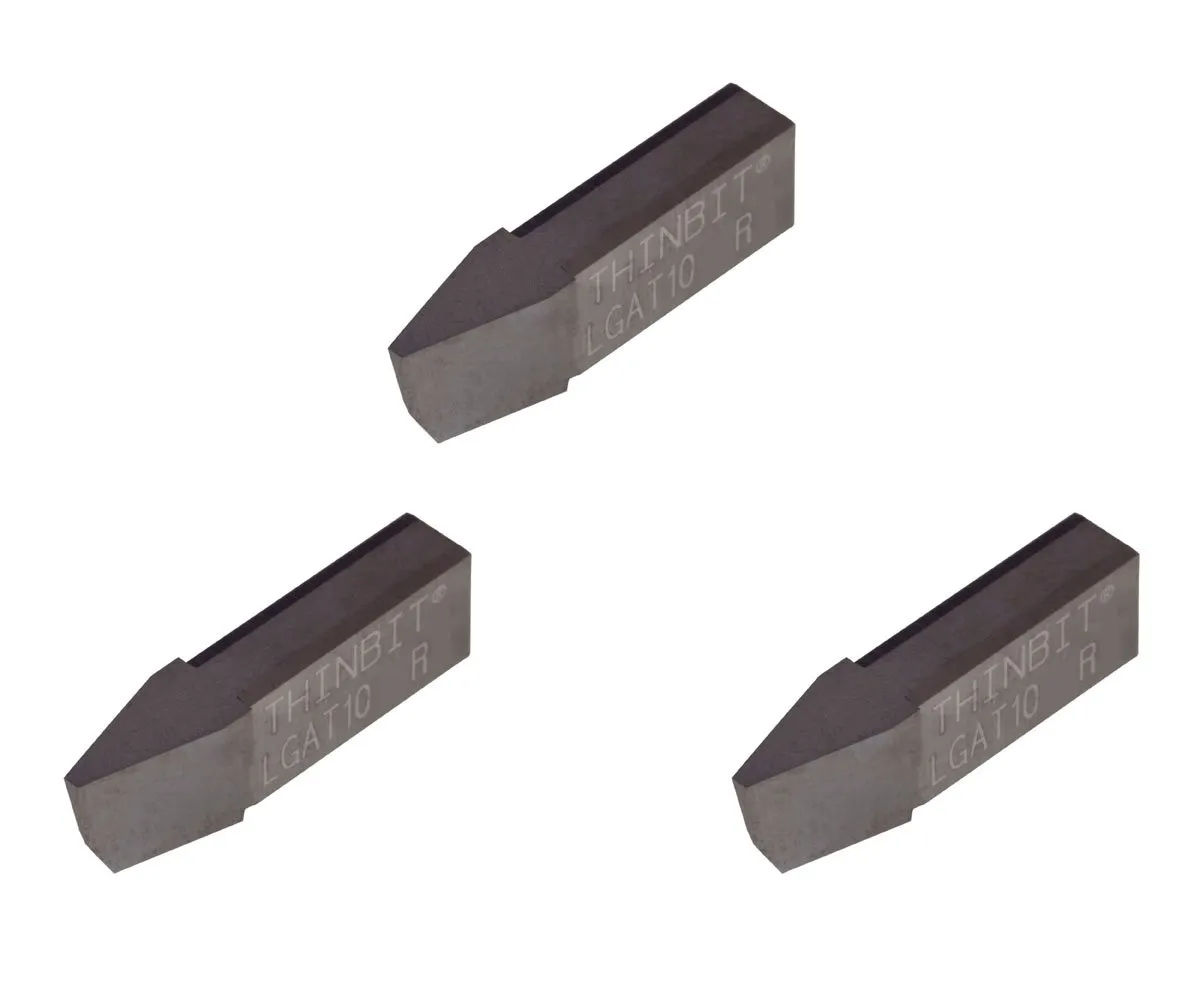 THINBIT 3 Pack LGAT10D2R 'L' Series, Uncoated Carbide, Acme Threading Insert for 10 TPI in Steel, cast Iron and Stainless Steel with Interrupted cuts.