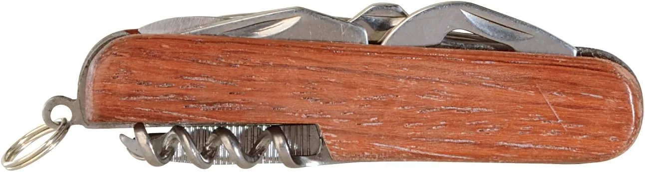 Thirsty Rhino Util, Rosewood Utility Pocket Knife, 7-in-1 Multi-Function Multi-Tool, Rosewood (Set of 12)
