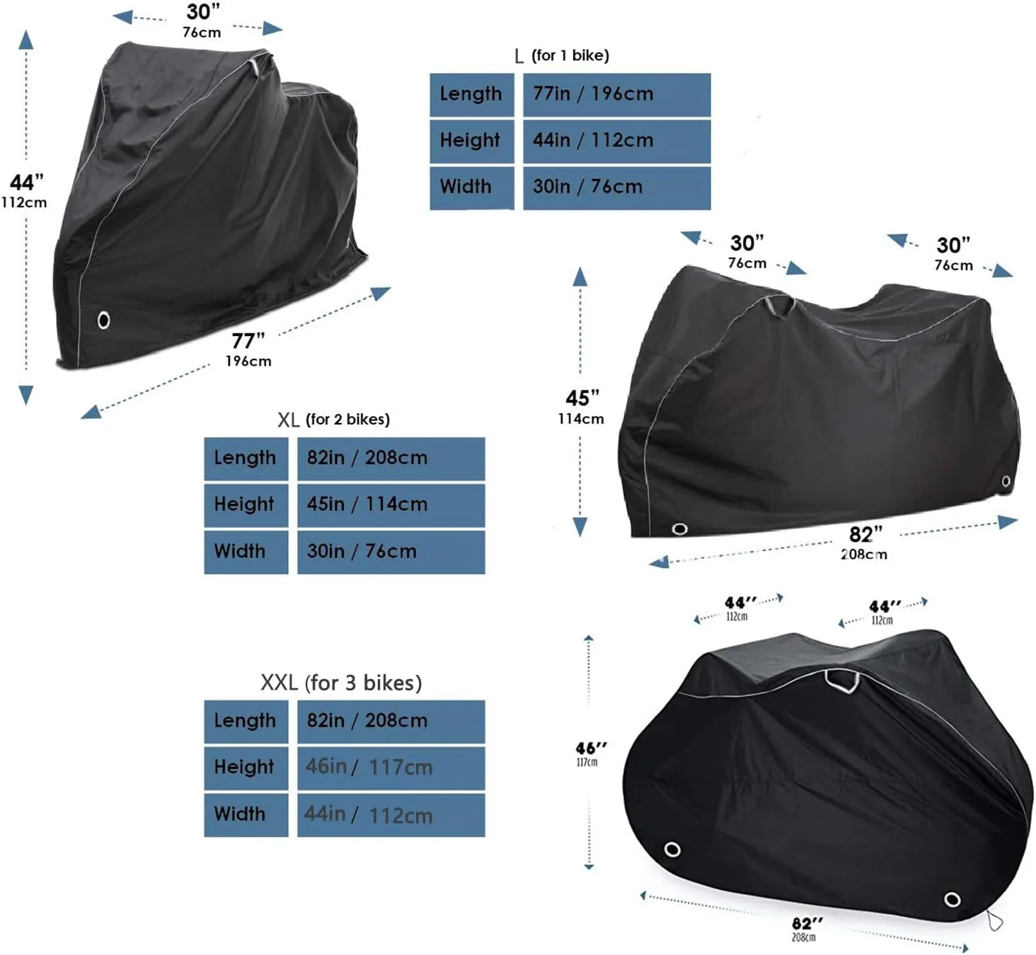 ThreeH Bike Cover Outdoor Waterproof Bicycle Covers Rain Sun UV Dust Wind Proof with Lock Hole for Mountain Road Electric Bike