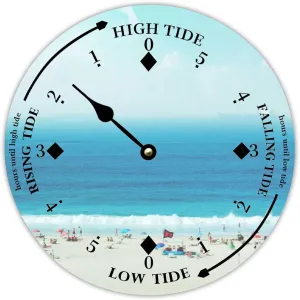 Tide Clock with High and Low Tide Vacation Wall Wooden Moon Tidal Clock Ocean Time Coastal Clock Nautical Tide Movement Clock for Beach House Deck Board